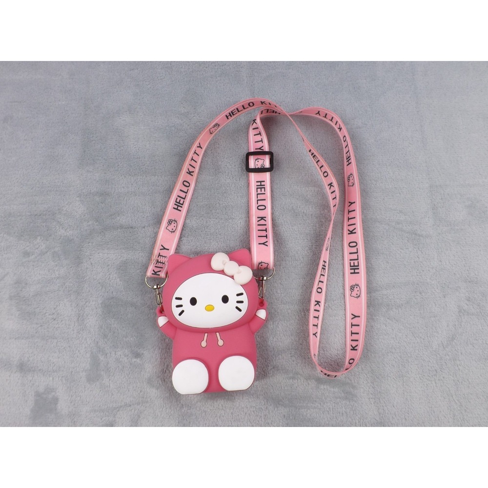 Hello Kitty Crossbody Purse/Bag Pink/White Silicone Removable/Adjustable‎ Strap